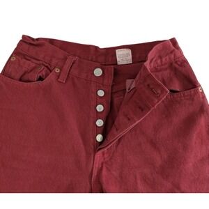 Vintage Levis 501XX Jeans Button Fly Womens 9M Red, Made In USA 100% Cotton 90s